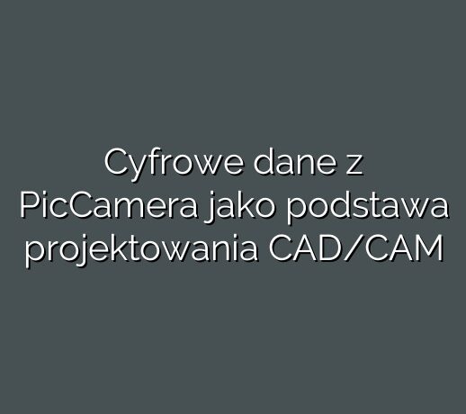 Cyfrowe dane z PicCamera jako podstawa projektowania CAD/CAM